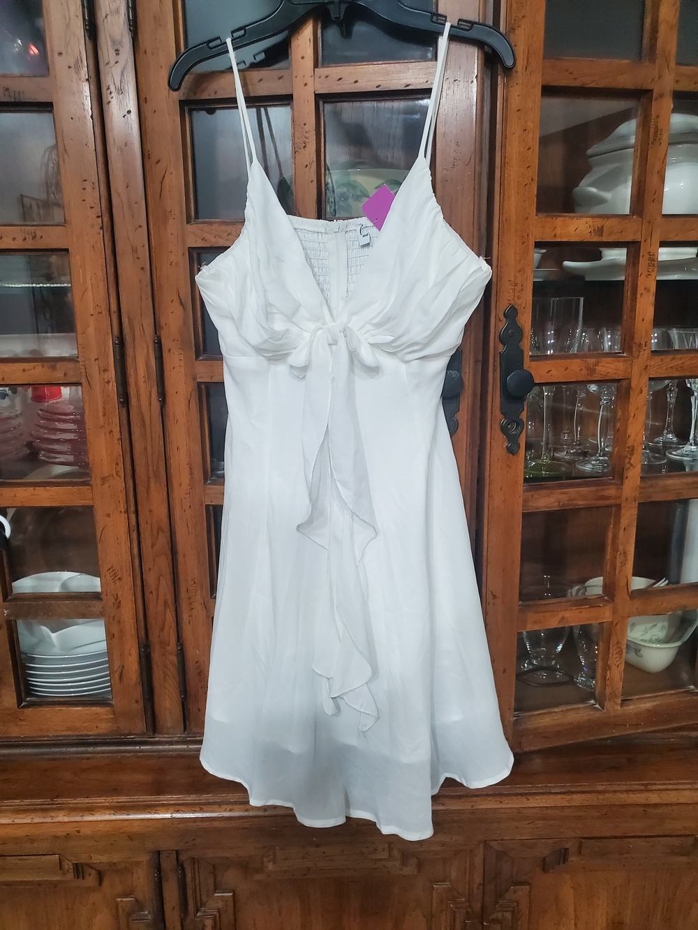 Princess Polly White Ruffle Front Spaghetti Strap Mini Dress - Picture 2 of 8
